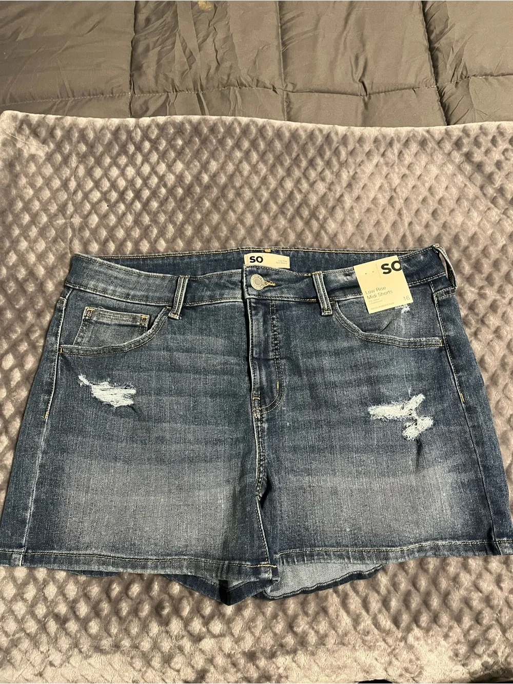 SO Denim Distressed Jean Shorts